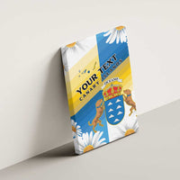 Personalized Islas Canarias Canvas Wall Art Coat Of Arms With Argyranthemum Frutescens