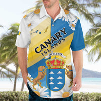 Personalized Islas Canarias Hawaiian Shirt Coat Of Arms With Argyranthemum Frutescens