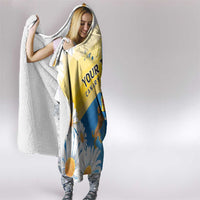 Personalized Islas Canarias Hooded Blanket Coat Of Arms With Argyranthemum Frutescens