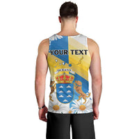 Personalized Islas Canarias Men Tank Top Coat Of Arms With Argyranthemum Frutescens