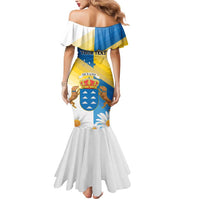 Personalized Islas Canarias Mermaid Dress Coat Of Arms With Argyranthemum Frutescens