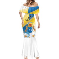 Personalized Islas Canarias Mermaid Dress Coat Of Arms With Argyranthemum Frutescens