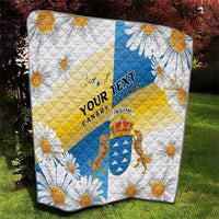 Personalized Islas Canarias Quilt Coat Of Arms With Argyranthemum Frutescens