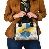 Personalized Islas Canarias Shoulder Handbag Coat Of Arms With Argyranthemum Frutescens