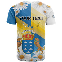 Personalized Islas Canarias T Shirt Coat Of Arms With Argyranthemum Frutescens