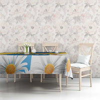 Personalized Islas Canarias Tablecloth Coat Of Arms With Argyranthemum Frutescens