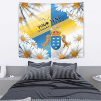 Personalized Islas Canarias Tapestry Coat Of Arms With Argyranthemum Frutescens