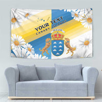 Personalized Islas Canarias Tapestry Coat Of Arms With Argyranthemum Frutescens