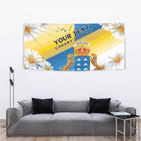 Personalized Islas Canarias Tapestry Coat Of Arms With Argyranthemum Frutescens