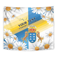 Personalized Islas Canarias Tapestry Coat Of Arms With Argyranthemum Frutescens