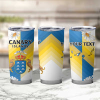 Personalized Islas Canarias Tumbler Cup Coat Of Arms With Argyranthemum Frutescens