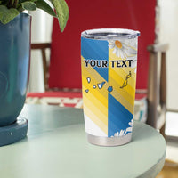 Personalized Islas Canarias Tumbler Cup Coat Of Arms With Argyranthemum Frutescens