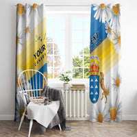 Personalized Islas Canarias Window Curtain Coat Of Arms With Argyranthemum Frutescens
