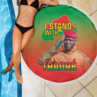 I Stand With Traore Beach Blanket Burkina Faso Flag Map - African Pattern