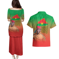I Stand With Traore Couples Matching Puletasi and Hawaiian Shirt Burkina Faso Flag Map - African Pattern