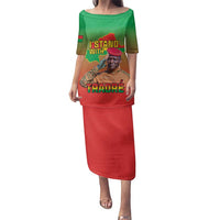 I Stand With Traore Family Matching Puletasi and Hawaiian Shirt Burkina Faso Flag Map - African Pattern