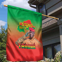 I Stand With Traore Garden Flag Burkina Faso Flag Map - African Pattern