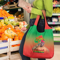 I Stand With Traore Grocery Bag Burkina Faso Flag Map - African Pattern
