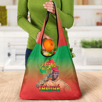 I Stand With Traore Grocery Bag Burkina Faso Flag Map - African Pattern
