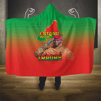 I Stand With Traore Hooded Blanket Burkina Faso Flag Map - African Pattern