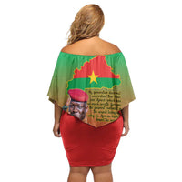 I Stand With Traore Off Shoulder Short Dress Burkina Faso Flag Map - African Pattern