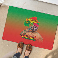 I Stand With Traore Rubber Doormat Burkina Faso Flag Map - African Pattern