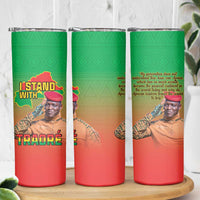 I Stand With Traore Skinny Tumbler Burkina Faso Flag Map - African Pattern