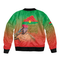 I Stand With Traore Sleeve Zip Bomber Jacket Burkina Faso Flag Map - African Pattern