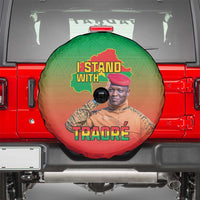 I Stand With Traore Spare Tire Cover Burkina Faso Flag Map - African Pattern