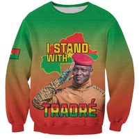 I Stand With Traore Sweatshirt Burkina Faso Flag Map - African Pattern