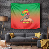I Stand With Traore Tapestry Burkina Faso Flag Map - African Pattern