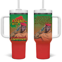 I Stand With Traore Tumbler With Handle Burkina Faso Flag Map - African Pattern