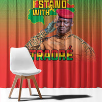 I Stand With Traore Window Curtain Burkina Faso Flag Map - African Pattern