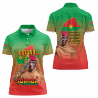 I Stand With Traore Women Polo Shirt Burkina Faso Flag Map - African Pattern