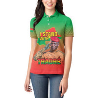 I Stand With Traore Women Polo Shirt Burkina Faso Flag Map - African Pattern