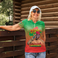 I Stand With Traore Women Polo Shirt Burkina Faso Flag Map - African Pattern