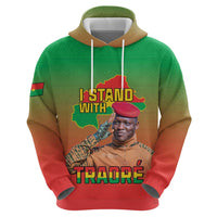 I Stand With Traore Zip Hoodie Burkina Faso Flag Map - African Pattern