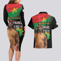 Traore Burkina Faso Couples Matching Long Sleeve Bodycon Dress and Hawaiian Shirt A Bas La France - Afrique