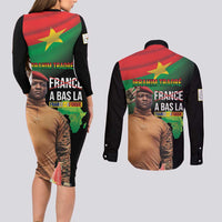 Traore Burkina Faso Couples Matching Long Sleeve Bodycon Dress and Long Sleeve Button Shirt A Bas La France - Afrique