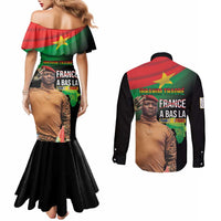 Traore Burkina Faso Couples Matching Mermaid Dress and Long Sleeve Button Shirt A Bas La France - Afrique