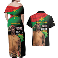 Traore Burkina Faso Couples Matching Off Shoulder Maxi Dress and Hawaiian Shirt A Bas La France - Afrique