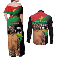 Traore Burkina Faso Couples Matching Off Shoulder Maxi Dress and Long Sleeve Button Shirt A Bas La France - Afrique
