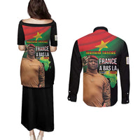 Traore Burkina Faso Couples Matching Puletasi and Long Sleeve Button Shirt A Bas La France - Afrique