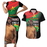 Traore Burkina Faso Couples Matching Short Sleeve Bodycon Dress and Hawaiian Shirt A Bas La France - Afrique