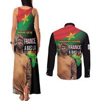Traore Burkina Faso Couples Matching Tank Maxi Dress and Long Sleeve Button Shirt A Bas La France - Afrique