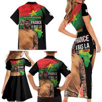 Traore Burkina Faso Family Matching Short Sleeve Bodycon Dress and Hawaiian Shirt A Bas La France - Afrique