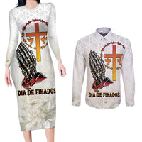 Angola All Souls Day Couples Matching Long Sleeve Bodycon Dress and Long Sleeve Button Shirt Together in Remembrance - Wonder Print Shop