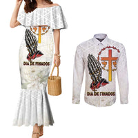 Angola All Souls Day Couples Matching Mermaid Dress and Long Sleeve Button Shirt Together in Remembrance - Wonder Print Shop