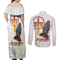 Angola All Souls Day Couples Matching Off Shoulder Maxi Dress and Long Sleeve Button Shirt Together in Remembrance - Wonder Print Shop