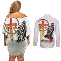 Angola All Souls Day Couples Matching Off Shoulder Short Dress and Long Sleeve Button Shirt Together in Remembrance - Wonder Print Shop